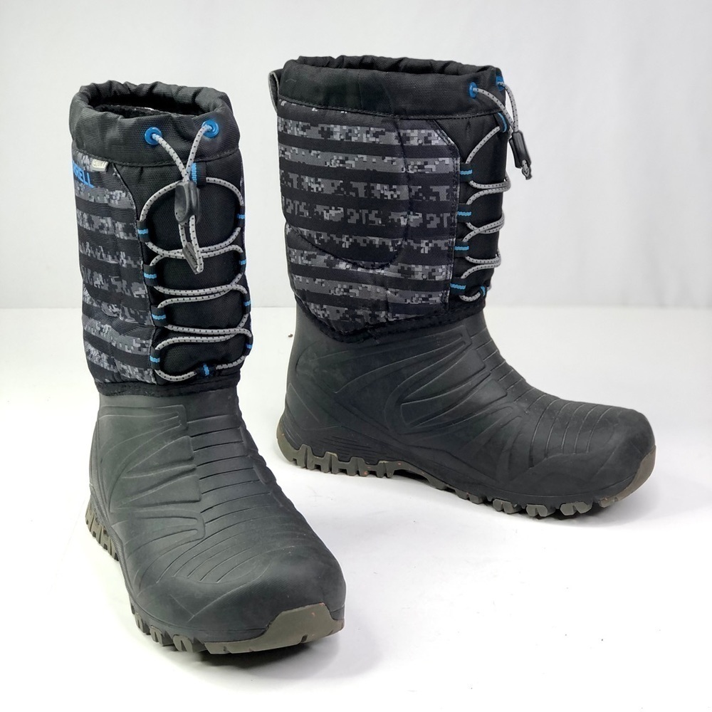 Merrell Snow Quest Lite snow boots grey black pixelated pixels waterproof 6